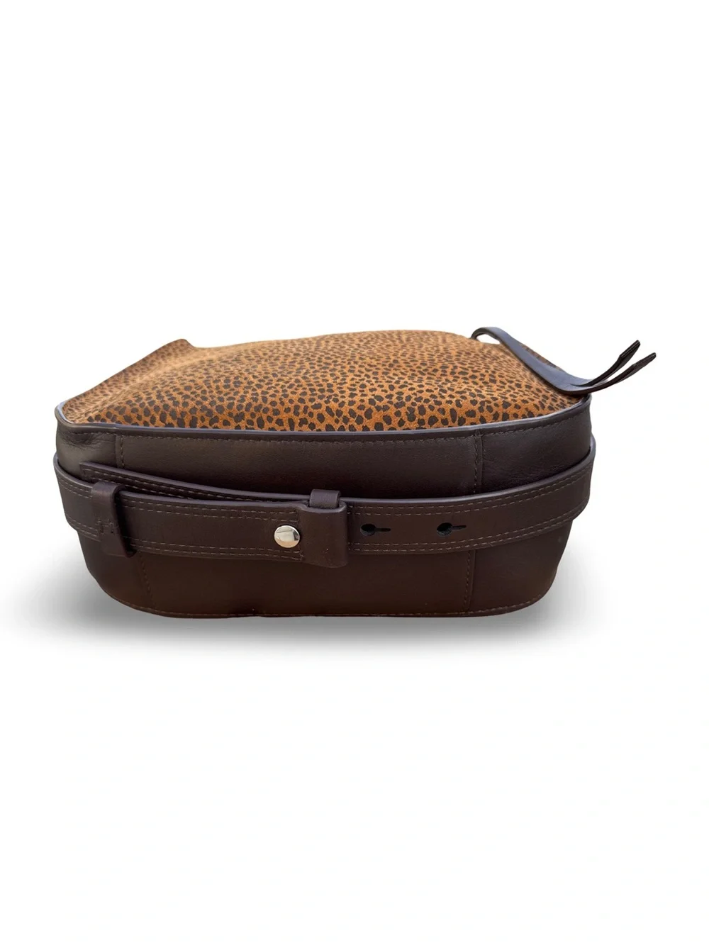 AllSaints Mini Hobo in Leopard Print Brown/Black
